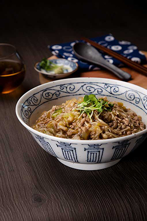 豚肉と白菜のわさび香りそば